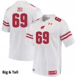 Men's Wisconsin Badgers NCAA #69 Zach Zei White Authentic Under Armour Big & Tall Stitched College Football Jersey AL31J41IN